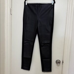 Ralph Lauren Black Leather Front Leggings